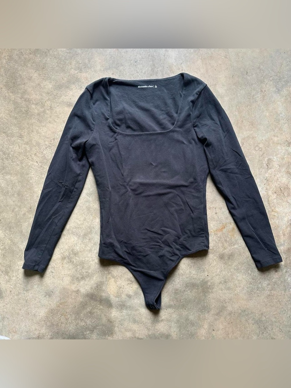 Abercrombie and Fitch black square neck long sleeve bodysuit